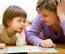 mother reading with her child
