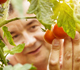 man and vegetables