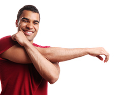 man stretching